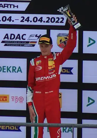 Charlie Wurz op het Circuit de Spa-Francorchamps in 2022.