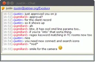 Het chatvenster van Exodus