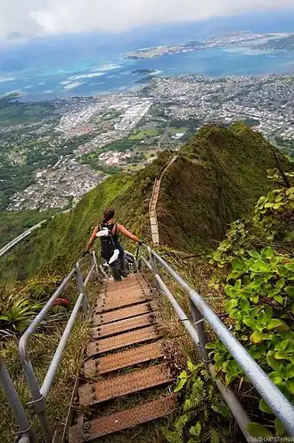 De Haiku Stairs in januari 2014