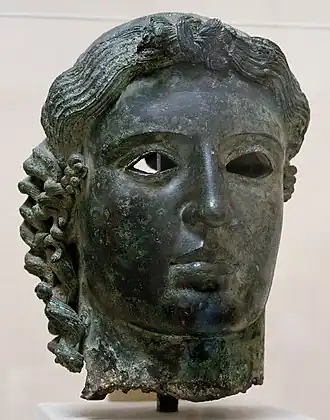 Bronzen "Chatsworth Head" uit ca. 460 B.C. gevonden in 1836 in Tamassos
