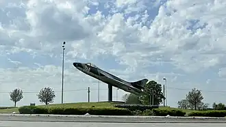 Een Hawker Hunter bij de Vliegbasis Chièvres