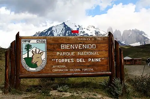 Ingang nationaal park Torres del Paine