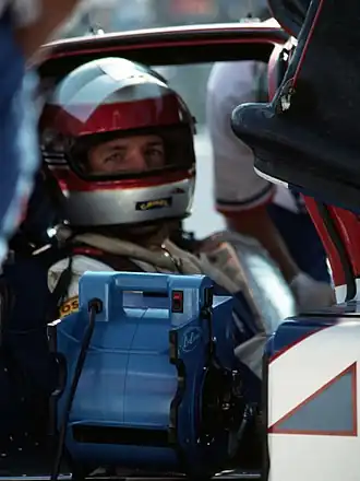 Chip Robinson op de Del Mar Racetrack in 1990.