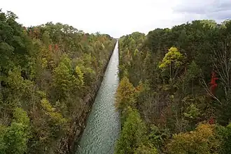 Het Chippawa-Queenston Power Canal voor de watertoevoer naar de centrales