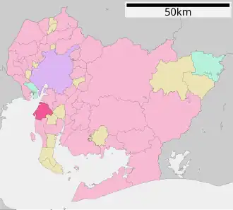 Situering van Chita in de prefectuur Aichi