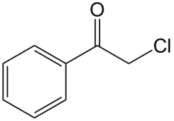 Structuurformule van 2-chlooracetofenon