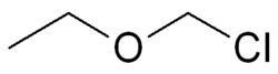 Structuurformule van chloormethoxyethaan