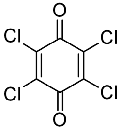 Structuurformule van chloranil