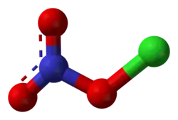 Molecuulmodel van chloornitraat