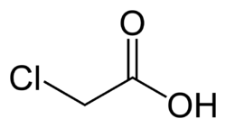 Structuurformule van chloorazijnzuur