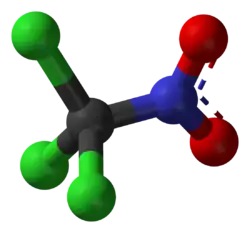 Molecuulmodel van trichloornitromethaan