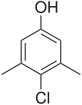 Structuurformule van chloorxylenol