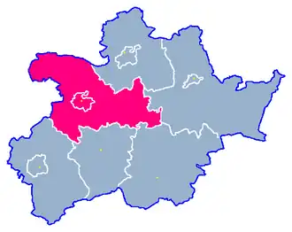 Ligging van de gemeente binnen de powiat