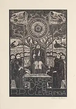 Ex libris van Cleveringa (ontwerp Chris Lebeau)