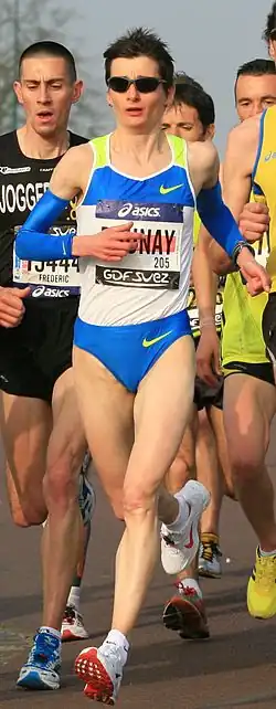 Tijdens de marathon van Parijs in 2009