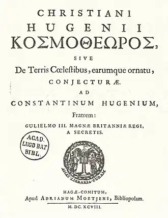 Titelpagina van de Latijnse editie uit 1698