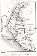 Kaart van het eiland uit 1861.[3] Het Knipsand ligt nog enigszins "los" ten zuidwesten van Amrum.