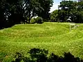 De spiraal-staart aan het einde van Serpent Mound - Ohio