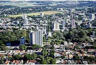 Luchtfoto van de stad.