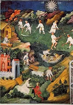 Juli, fresco in de Torre Aquila in Trente