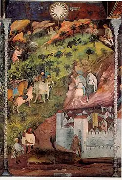 November, fresco in de Torre Aquila in Trente