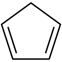 Structuurformule van cyclopentadieen