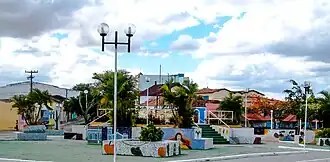 Het plein praça do Coreto in Cabaceiras