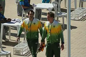 Nicholas Santos (links) met landgenoot César Cielo Filho