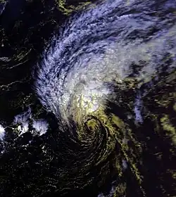 Foto of weerkaart van orkaan