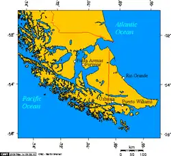 Ligging van Punta Arenas