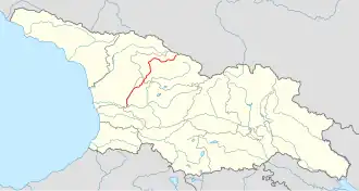 Kaart met loop Tschenistskali