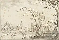 Claes Jansz Visscher: Capriccio van huis Kostverloren aan de Amstel, ca. 1610