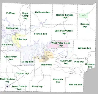 Kaart van Cleburne County