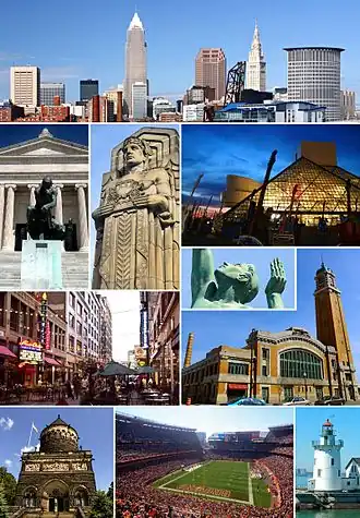 Een collage van Cleveland