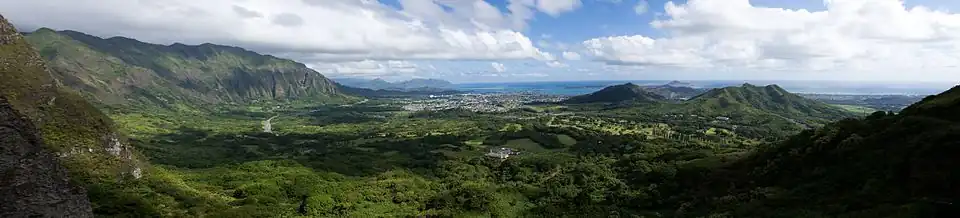 De Koolau Range vanaf de Nuuanu Pali Lookout