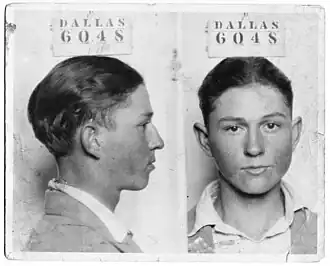 Politiefoto "Clyde Champion Barrow", ca. 1926