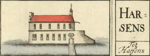 De borg op de kaart van Willem en Frederik Coenders van Helpen (1678)