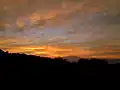 Zonsondergang in Xalapa met op de achtergrond de Cofre de Perote