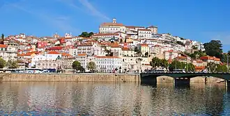 De rivier de Mondego in Coimbra