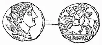 Munt met Aulus Postumius Albus Regillensis afgebeeld