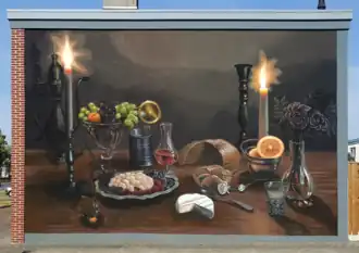 "Een stevige maaltijd", muurschildering door kunstenaarsduo Colectivo Licuado