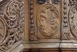 Detail van de preekstoel (F.-I. Denis, anno 1779)