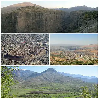 Een collage van Erbil