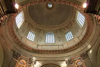 De binnenkant van de koepel van het instituut