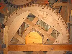 Door waterrad aangedreven aswiel