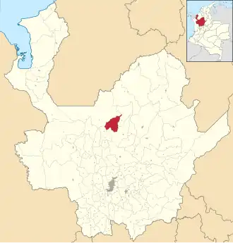 Locatie van Briceño