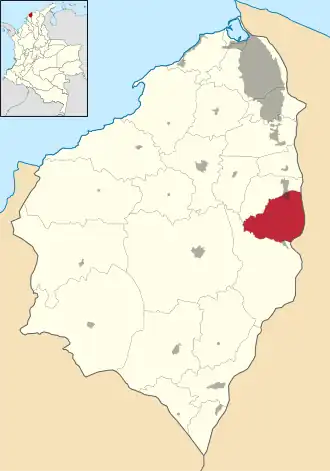 Locatie van Palmar de Varela