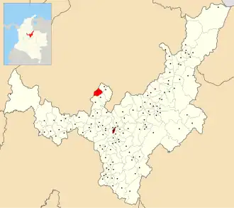 Locatie van San José de Pare