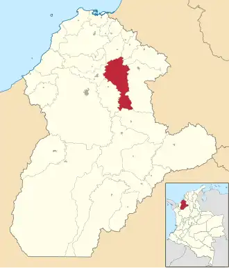 Locatie van Ciénaga de Oro