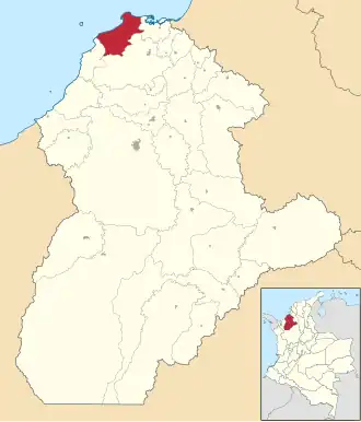 Locatie van San Bernardo del Viento